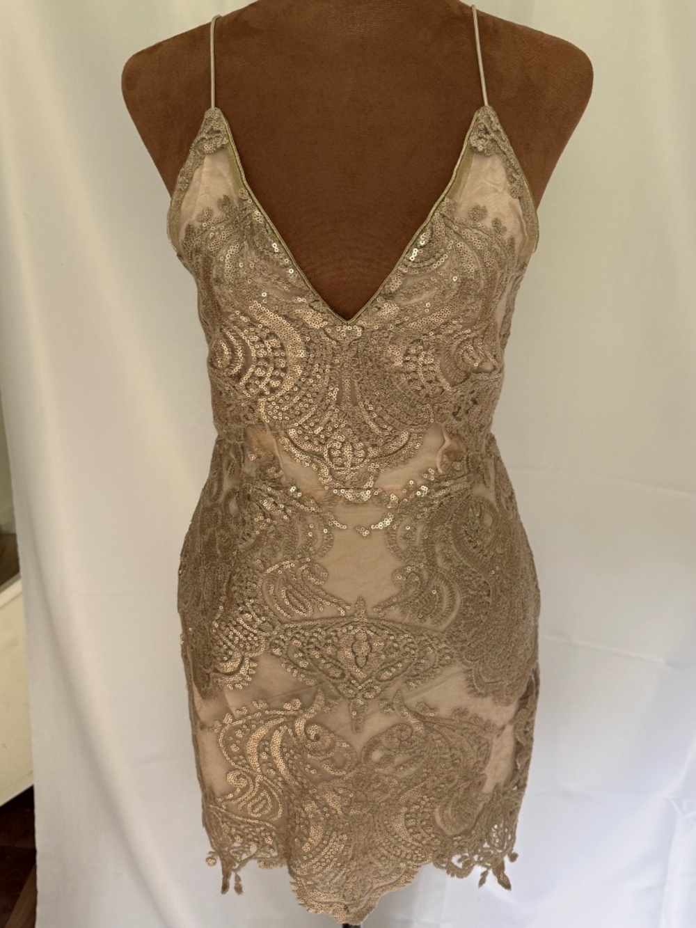 NWT Champagne gold mini dress from Tobi Size XS